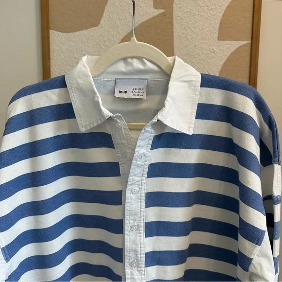 Light Blue & White Striped Rugby Sweater - Picture 4 of 4